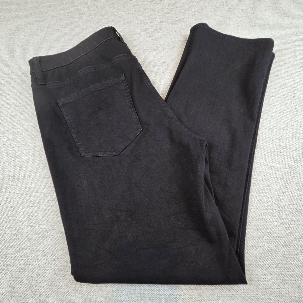 Quince Mid Rise Slim Straight‎ Black Organic Cotton Stretch Jeans Women's 32x28
